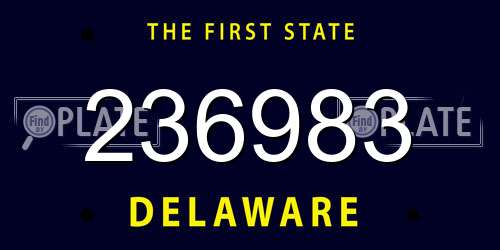 236983 Delaware License Plate