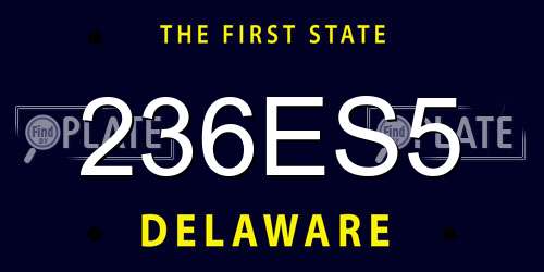 236ES5 Delaware License Plate