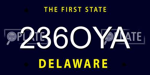 236OYA Delaware License Plate