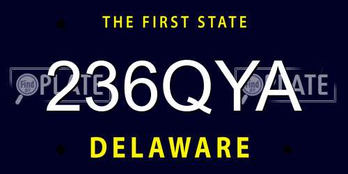 236QYA Delaware License Plate