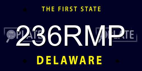 236RMP Delaware License Plate