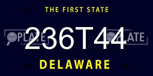 236T44 Delaware License Plate