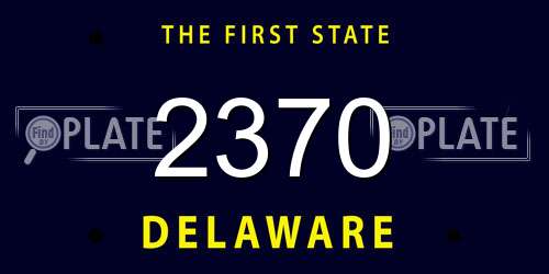 2370 Delaware License Plate