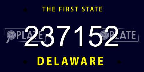 237152 Delaware License Plate