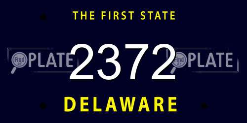 2372 Delaware License Plate