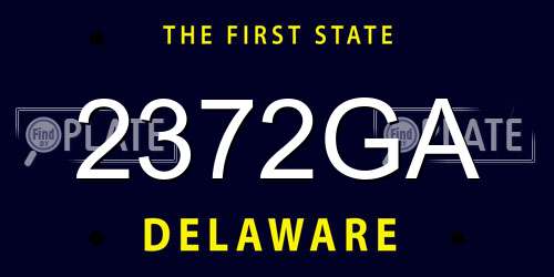 2372GA Delaware License Plate