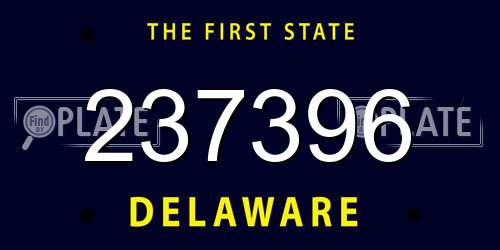 237396 Delaware License Plate