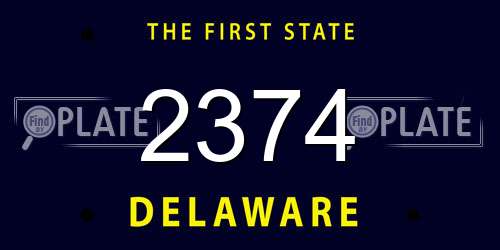 2374 Delaware License Plate