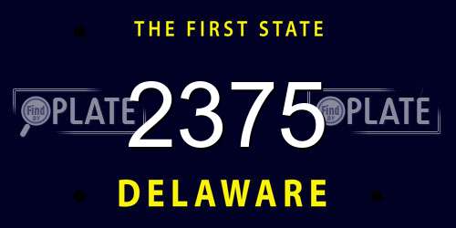 2375 Delaware License Plate