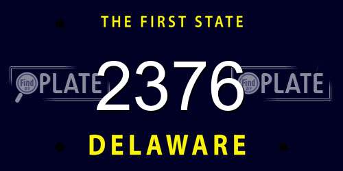 2376 Delaware License Plate