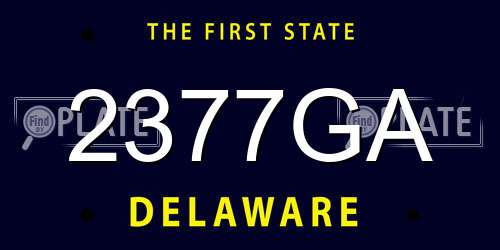 2377GA Delaware License Plate