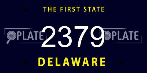 2379 Delaware License Plate