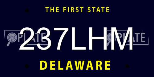 237LHM Delaware License Plate