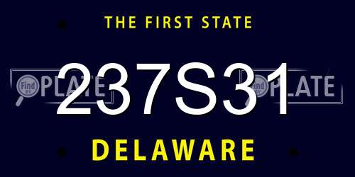 237S31 Delaware License Plate