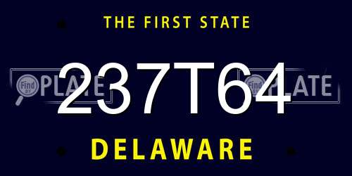 237T64 Delaware License Plate