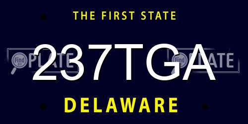 237TGA Delaware License Plate