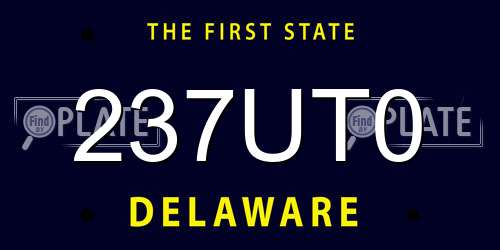 237UT0 Delaware License Plate