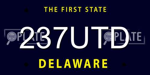 237UTD Delaware License Plate
