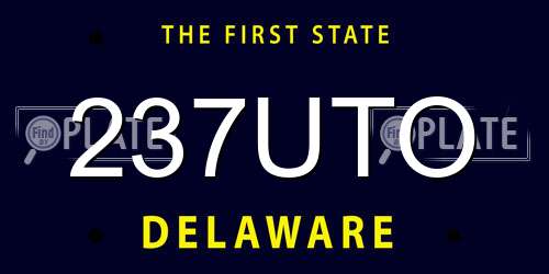 237UTO Delaware License Plate