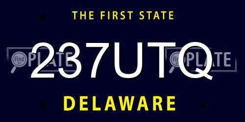 237UTQ Delaware License Plate