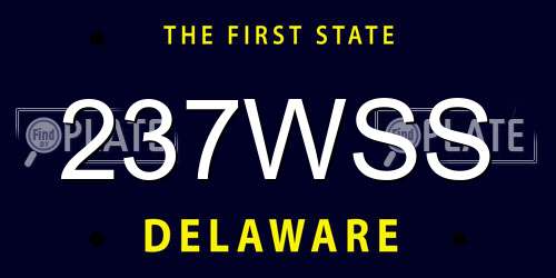 237WSS Delaware License Plate