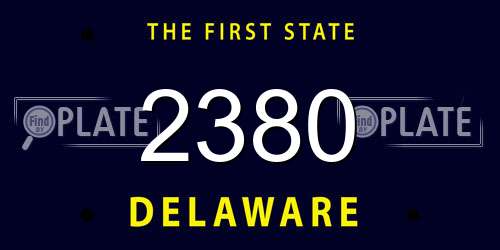 2380 Delaware License Plate