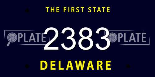 2383 Delaware License Plate