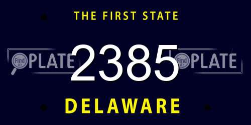 2385 Delaware License Plate