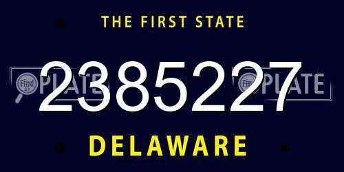 2385227 Delaware License Plate