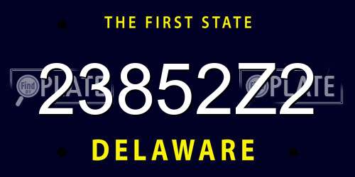 23852Z2 Delaware License Plate