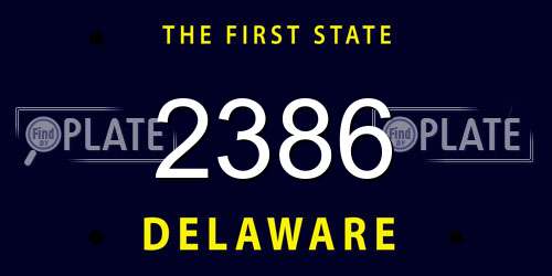 2386 Delaware License Plate