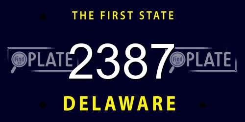 2387 Delaware License Plate