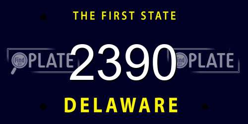 2390 Delaware License Plate