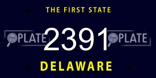 2391 Delaware License Plate