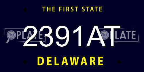 2391AT Delaware License Plate
