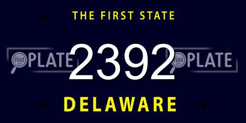 2392 Delaware License Plate