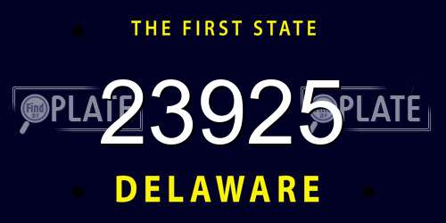 23925 Delaware License Plate