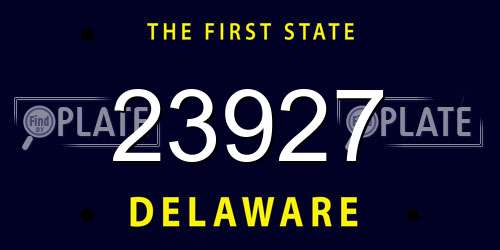 23927 Delaware License Plate