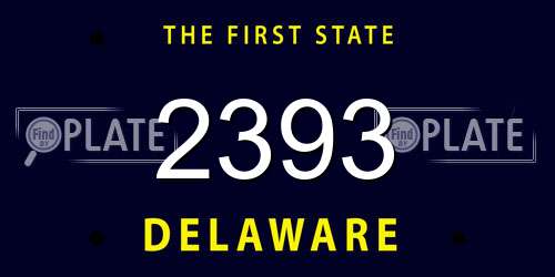 2393 Delaware License Plate