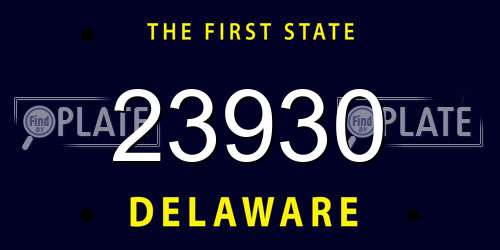 23930 Delaware License Plate