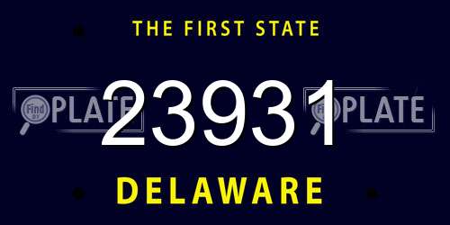 23931 Delaware License Plate