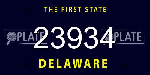 23934 Delaware License Plate