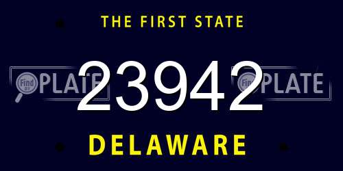 23942 Delaware License Plate
