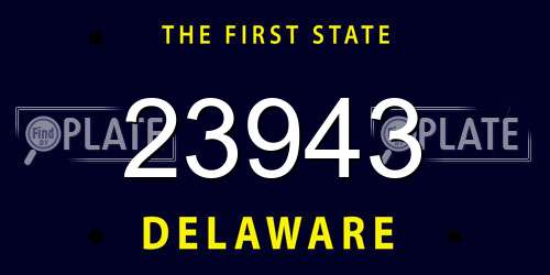 23943 Delaware License Plate