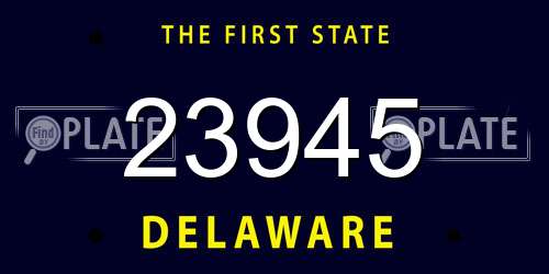 23945 Delaware License Plate