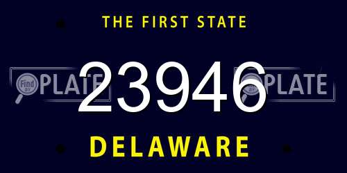 23946 Delaware License Plate