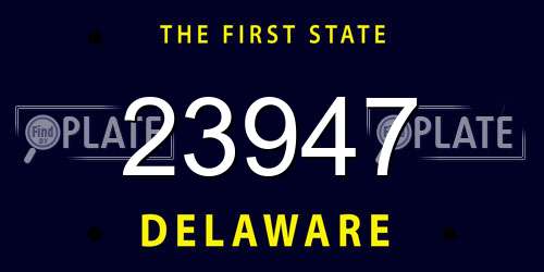 23947 Delaware License Plate