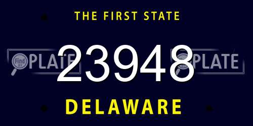 23948 Delaware License Plate