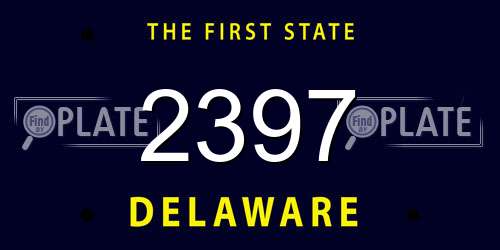 2397 Delaware License Plate