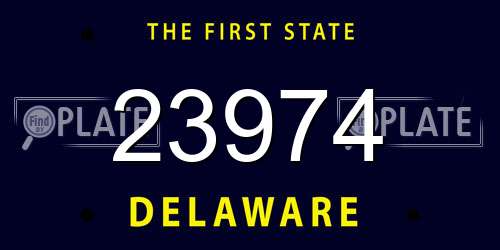 23974 Delaware License Plate